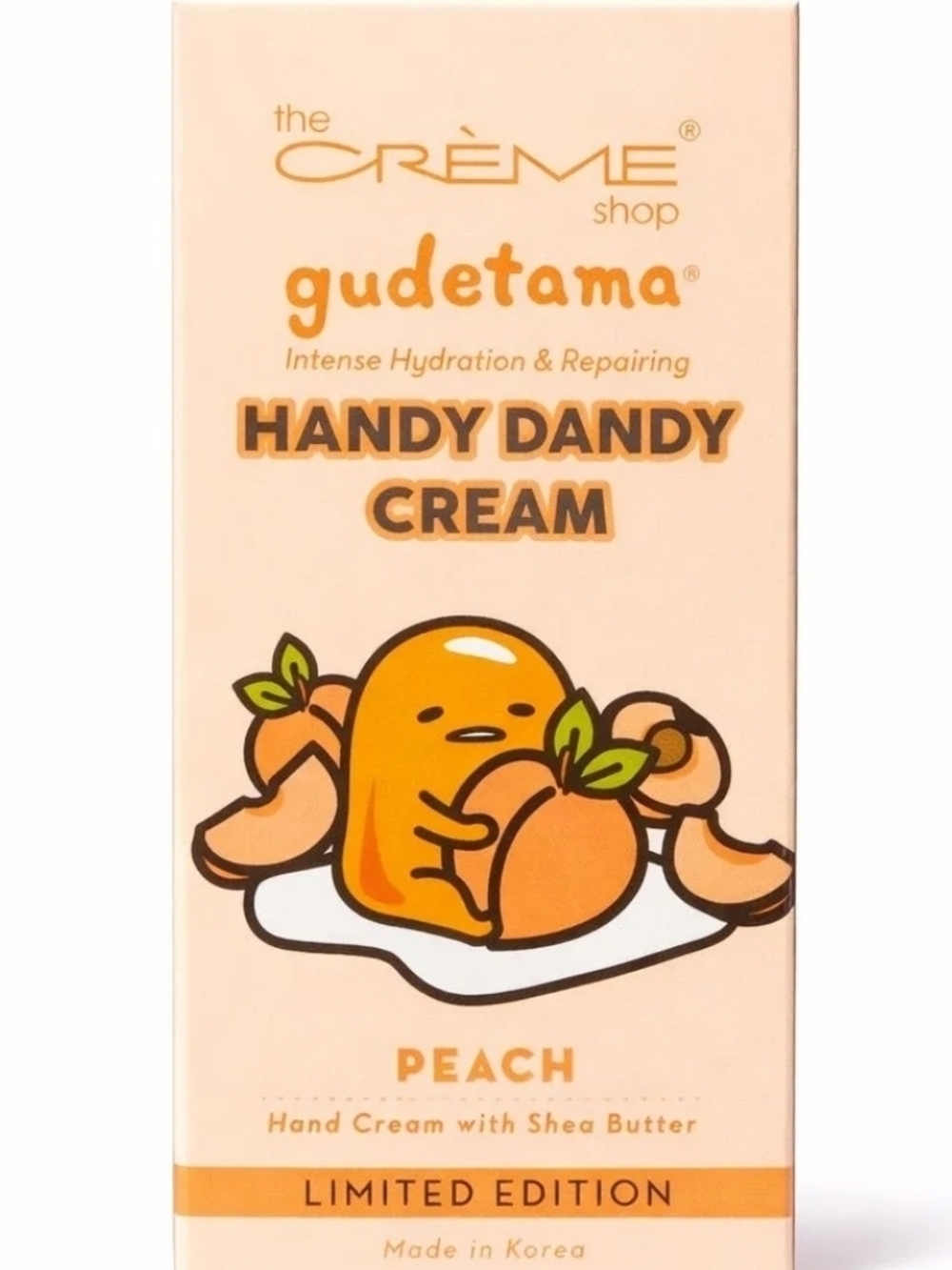 The Crème Shop Gudetama Peach Handy Dandy Cream - Peach Hydrating Hand Cream